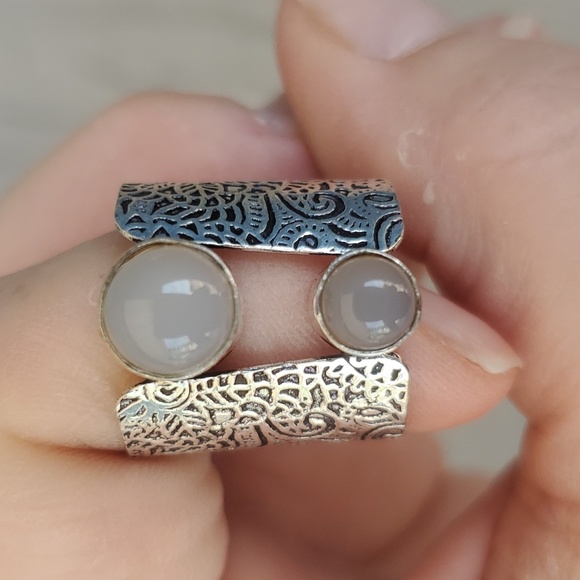 New Unique Chalcedony 925 Silver Ring. - Picture 12 of 16